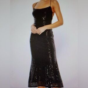 Ieena for Mac Duggal black slip dress